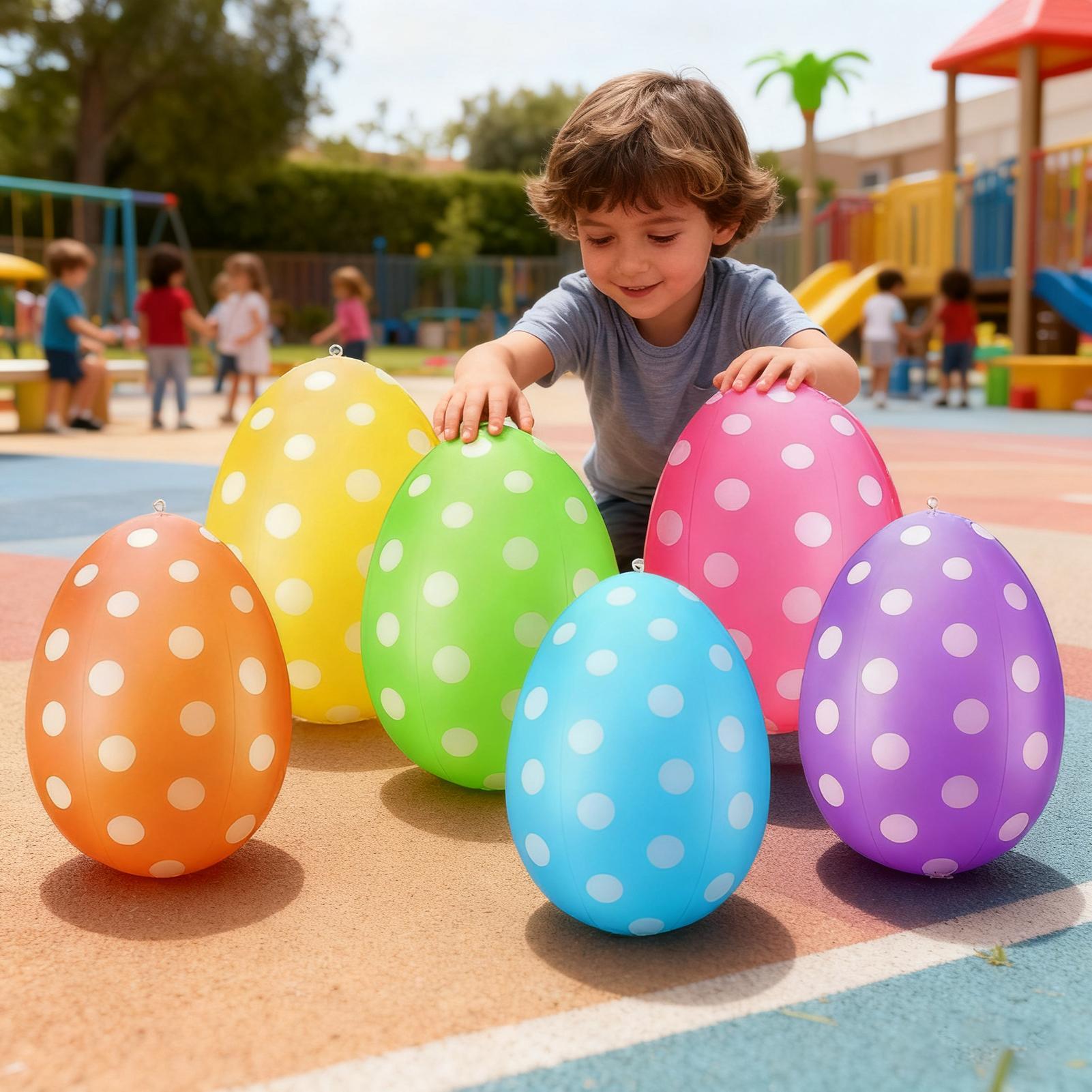 Kids Yard Toys - Uova di Pasqua Gonfiabili 6 Pz/set